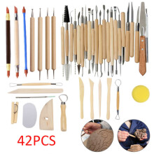 42Pcs Clay Carving Tools Wooden Models Clay Tool Set Pottery Tools
