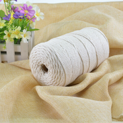 Twisted Cotton Rope Macramé Crafting Cord Natural White Cotton