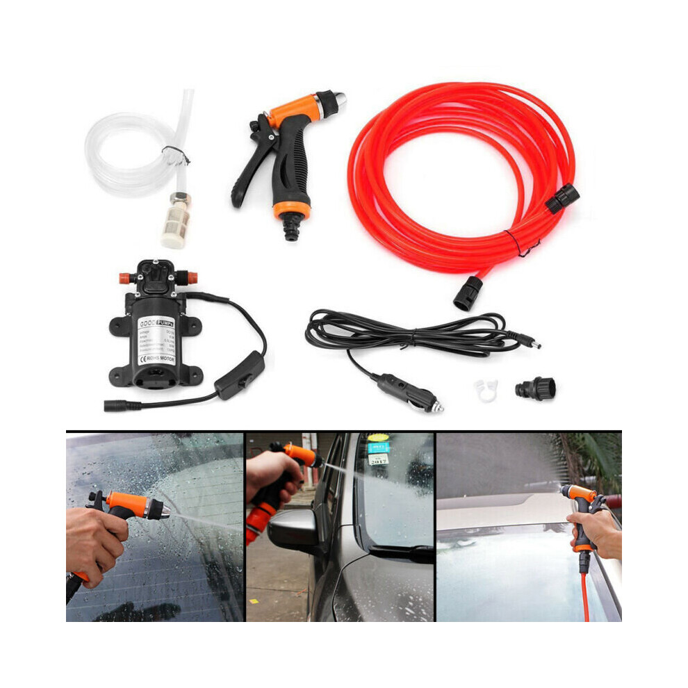 12V Car Washer Water Pump Kit Sprayer Cleaner Hose Van High Pressure