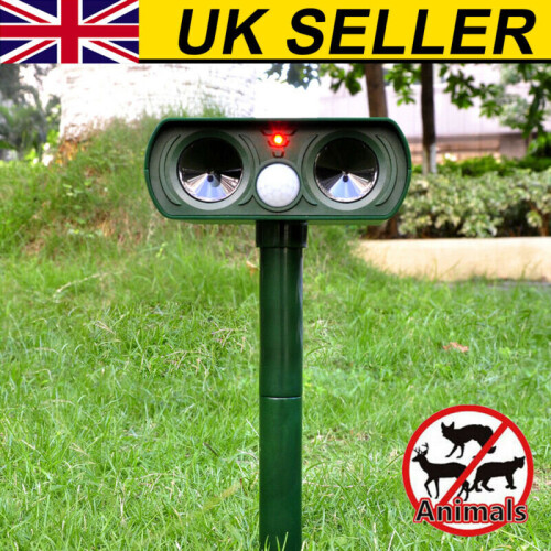 Solar Battery Cat Repeller Animal Chaser Scarer Ultrasonic Deterrent 1