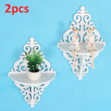 2Pcs Corner Shelf Floating Wall Shelves Storage Display Home Decor