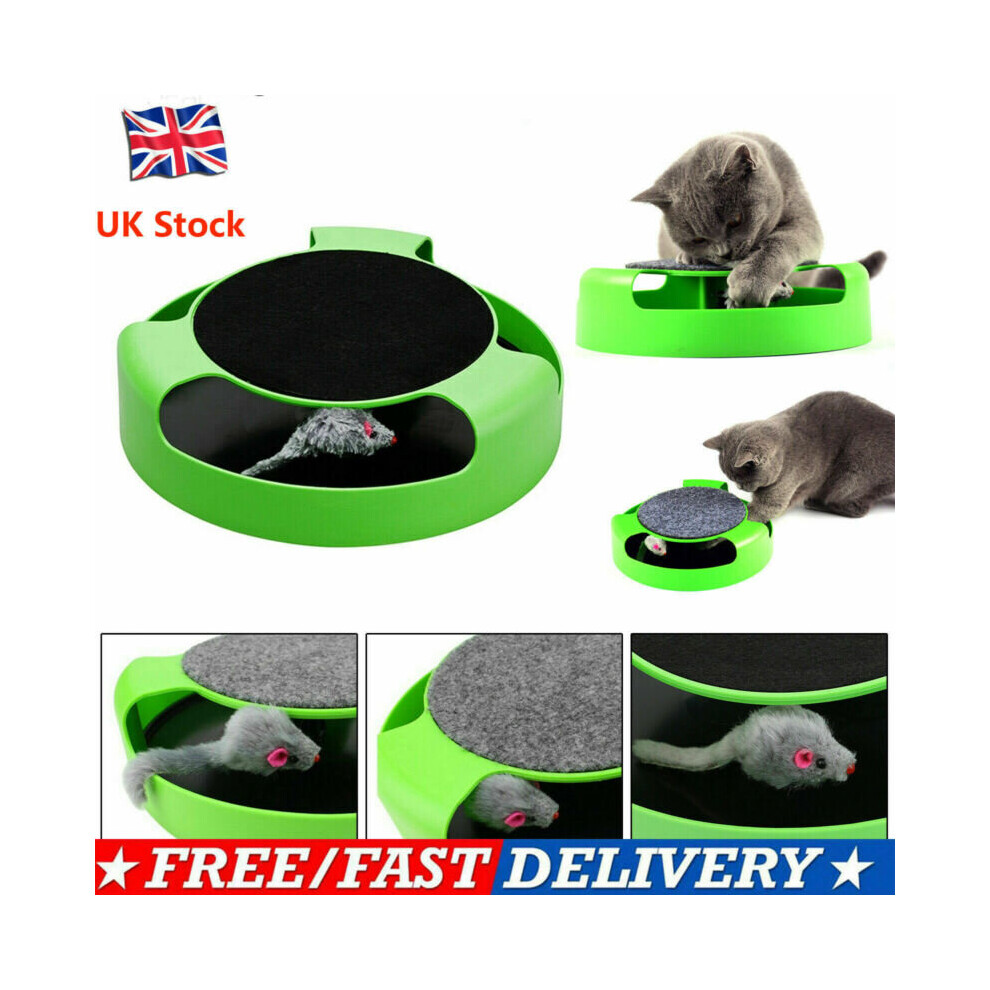 Attraper la souris Jeu de mouvement pour chat avec tapis de grattage Griffes mobiles en peluche