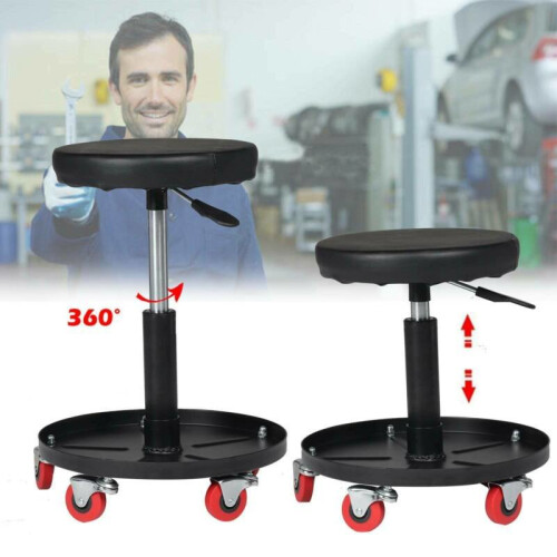 Workshop Stool Adjustable Height Rotating Garage Seat Working Chair 1
