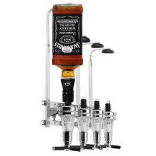 4 Bottle Stand Wall Mounted Dispenser Drinks Wine Steel Bar Optics