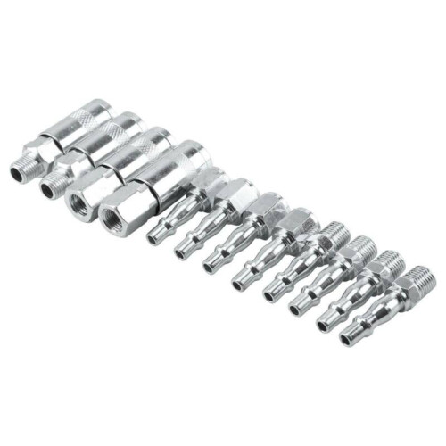 12X Air Line Hose Compressor Fitting Connectors Quick Release Set 1/4 2