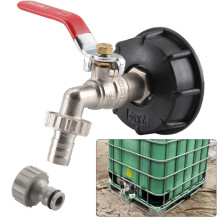 IBC Tank Cap with Tap & 1/2" Snap On Connector Water Butt Hose Pipe