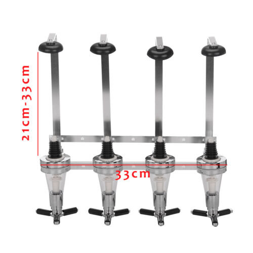 4 Bottle Stand Wall Mounted Dispenser Drinks Wine Steel Bar Optics 1