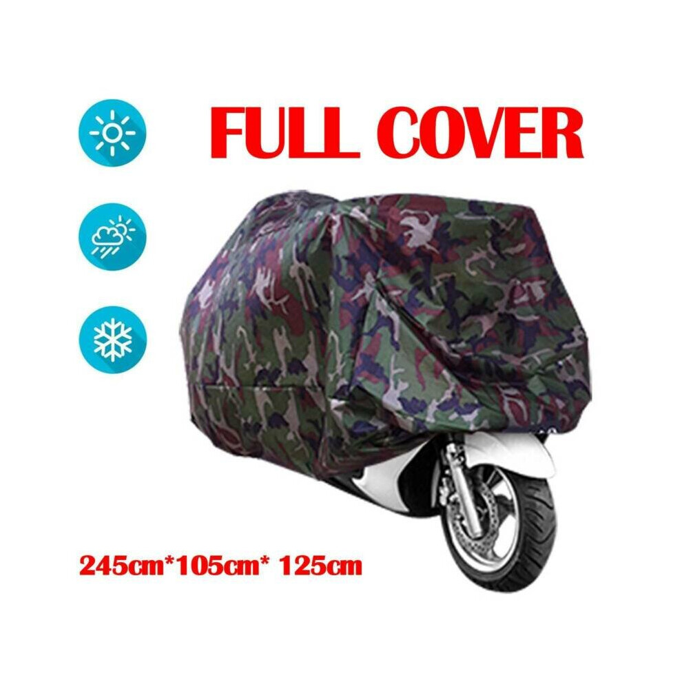 Waterproof Motorcycle Cover Dustproof Motorbike Shelter Camouflage