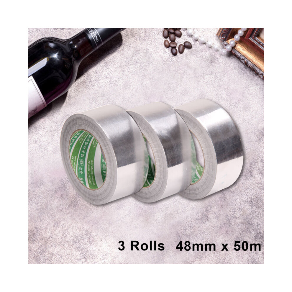 3X Aluminium Foil Tape Roll Self Adhesive Insulation Reflective Duc