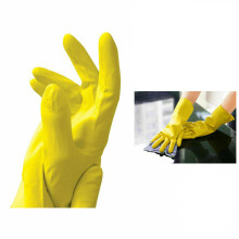 6 Pairs Yellow Household Rubber Latex Non-Slip Gloves Size M