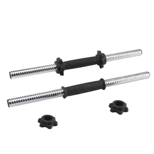 18" Chrome Dumbbell Bars + Spinlock Collars Weight Lifting Gym Set 1"