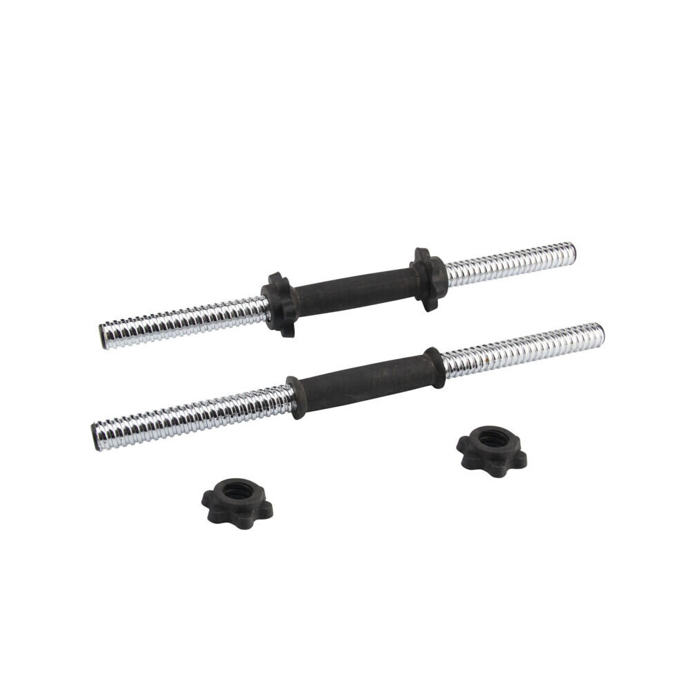 18" Chrome Dumbbell Bars + Spinlock Collars Weight Lifting Gym Set 1"