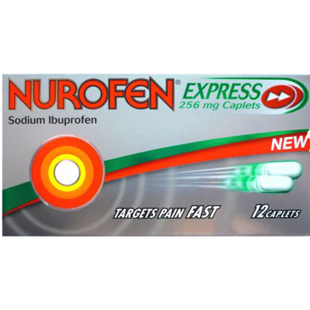 Nurofen Express 256 MG 12 Caplets Sodium Ibuprofen