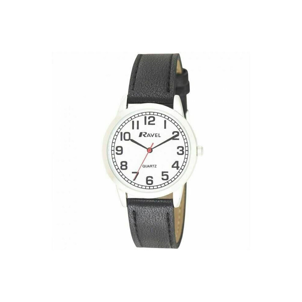 Ravel R0132.11.1 Gents Easy Read Watch With Pu Croc Leather Extra Long Strap Black