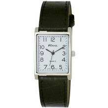 Men's Classic Rectangular Strap Watch - Black / Silver by Ravel R0120.02.1A