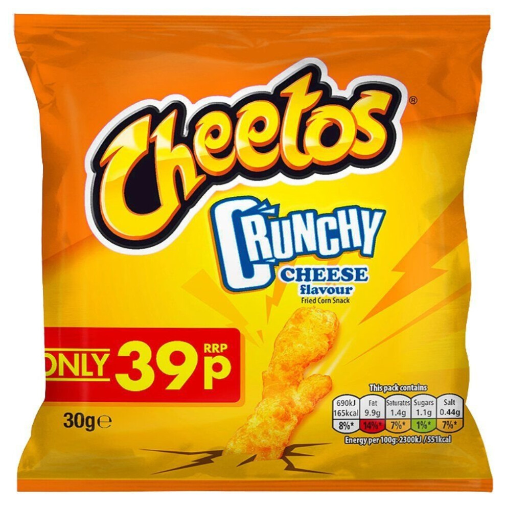 Full Box of 30 Cheetos Crunchy Cheese Snacks Crisps 30g Bags