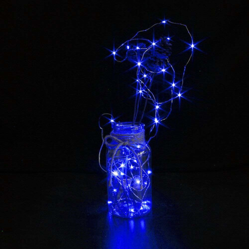 5x 2M 20 LED Copper Wire String Fairy Light Battery Powered Blue For Xmas Decor 2