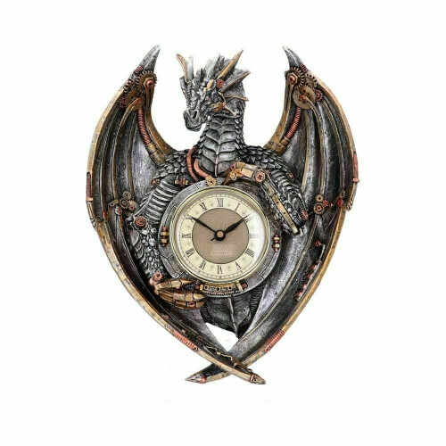 Dracus Horologium Steampunk Dragon Gothic Brass Gift Decor Wall Clock