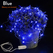 5x 2M 20 LED Copper Wire String Fairy Light Battery Powered Blue For Xmas Decor