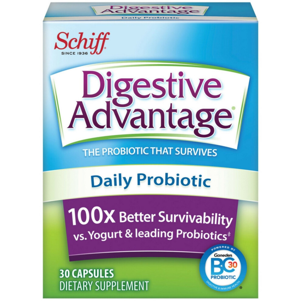Schiff Digestive Advantage Daily Probiotic Dietary Supplement - 30 Capsules
