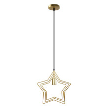 Metal Rotation Five-Pointed Star Gold Pendant Light