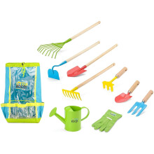 Little Roots Gardening Tool Backpack with Lawn Rake and Gardening Gloves For Ages 3 and Above