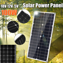 100W 18V Monocrystalline Solar power Panel for 12V Battery Charger