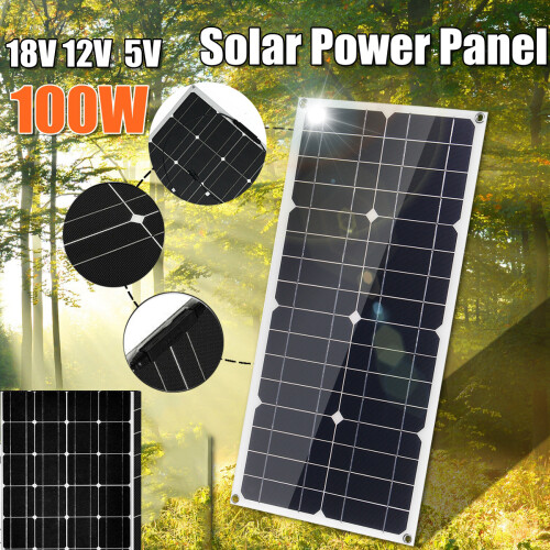 100W 18V Monocrystalline Solar power Panel for 12V Battery Charger