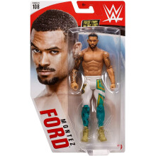Figura de acción WWE Montez Ford Basic Series #108, escala de 6 pulgadas con articulación y equipo de ring