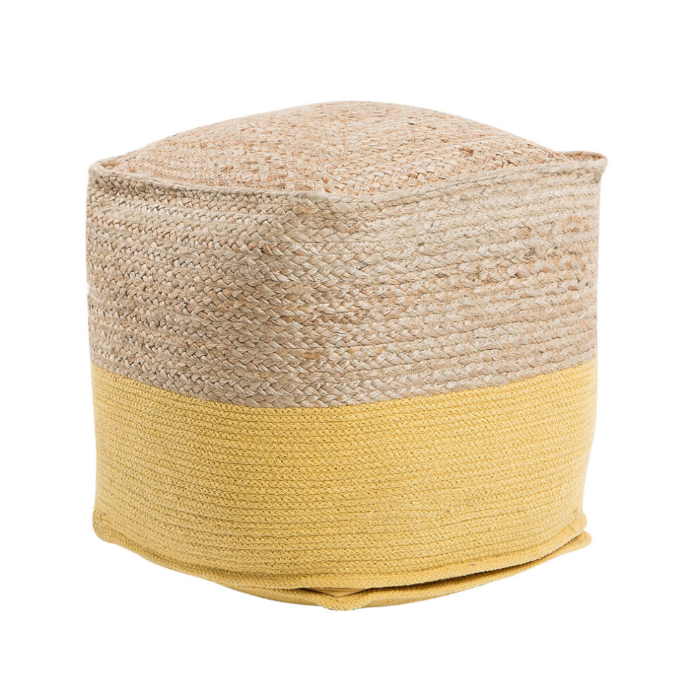 Jute Pouffe Yellow KIRAMA