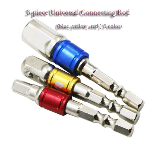 3 PCS Color Beaded Hex Screwdriver Conversion Rod Universal Socket Link AD Tool