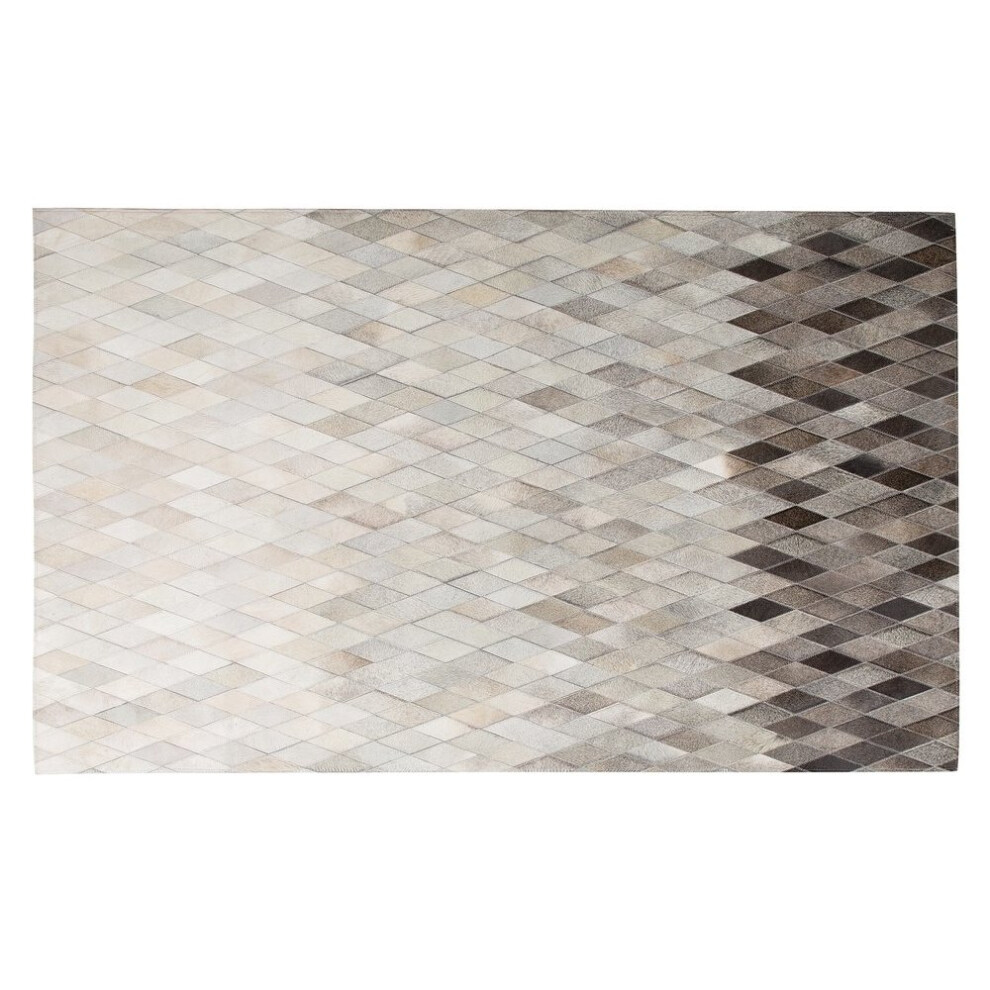 Leather Rug White and Grey 160 x 230 cm MALDAN