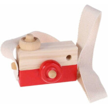 (Red) Wood Camera Children Room Decor Nursery Toys