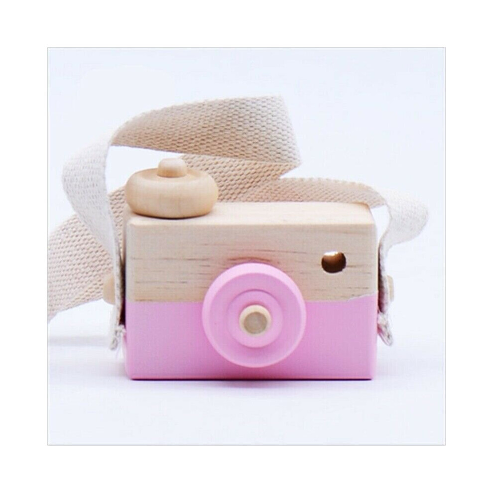 (Pink) Wood Camera Children Room Decor Nursery Toys