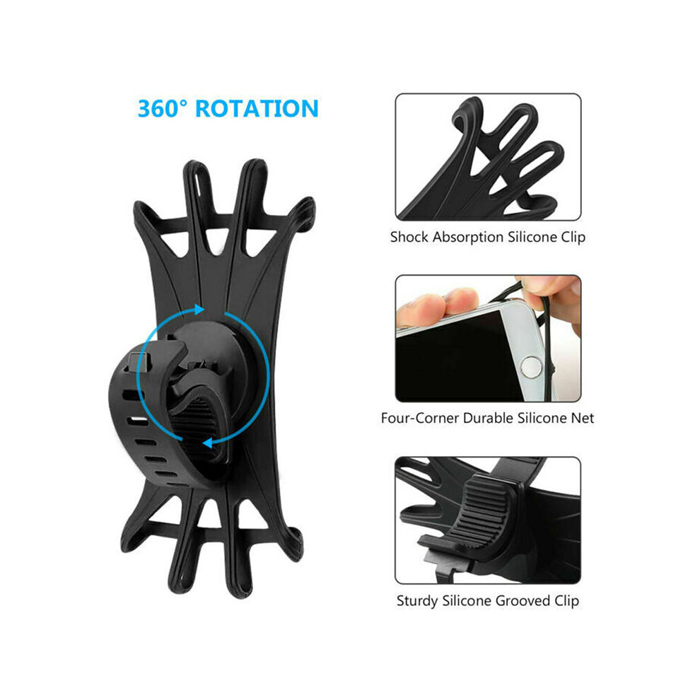 Bicycle Bike Phone Holder Mountain Road Bike Handlebar Mount Bracket Silicone 762540107808
