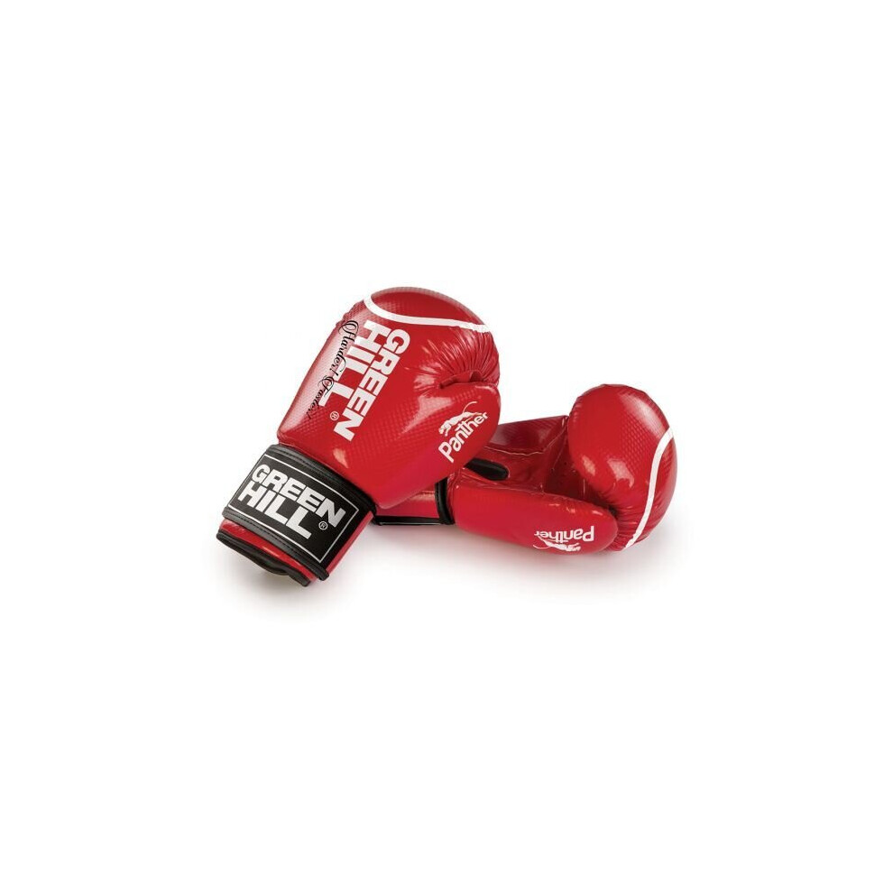 (Red, 10oz) Green Hill Boxing Gloves Panther with Circle