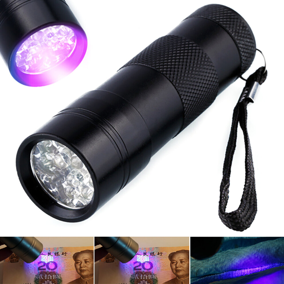 Portable UV Torch Ultra LED Flashlight Violet Purple Blacklight Lamp Detector