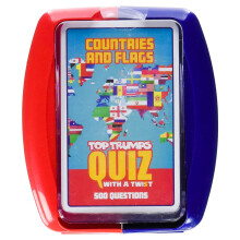 Top Trumps Quiz: Countries & Flags (36450) - 500 Questions, World Facts, Twist Round, Portable Card Game for 2+ Players