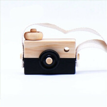 (Black) Wood Camera Children Room Decor Nursery Toys