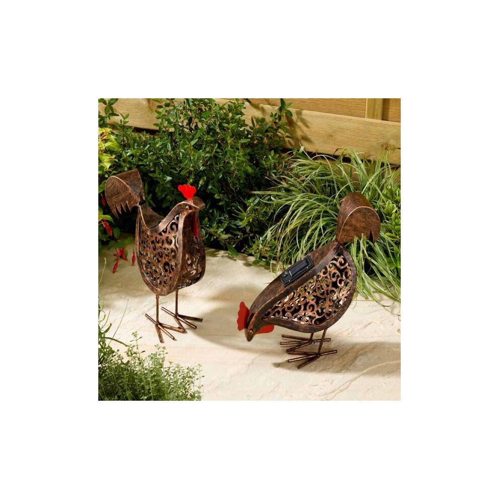 Smart Garden Metal Solar Hens 2 Designs - (1 Picked At Random)