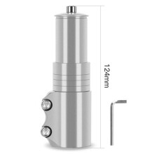 (Silver) Bicycle Fork Stem Extender MTB Bike Handlebar Riser Head Up Adapter