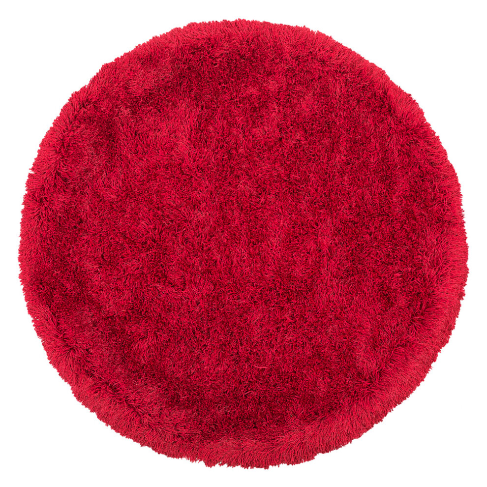 Shaggy Round Area Rug ø 140 cm Red CIDE