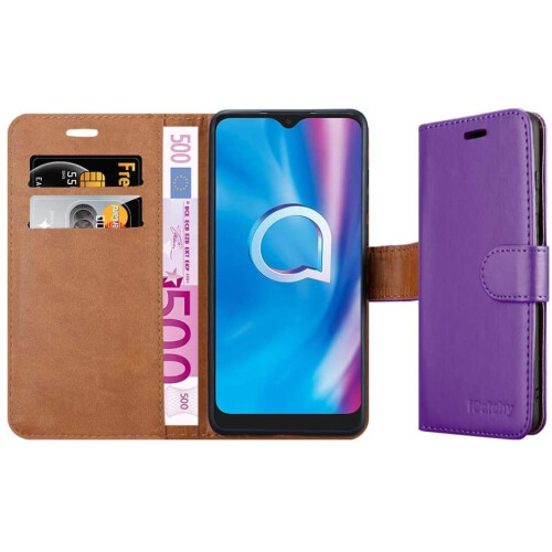 (Purple) For Alcatel 1S 2020 Phone Wallet Book Leather Case 1