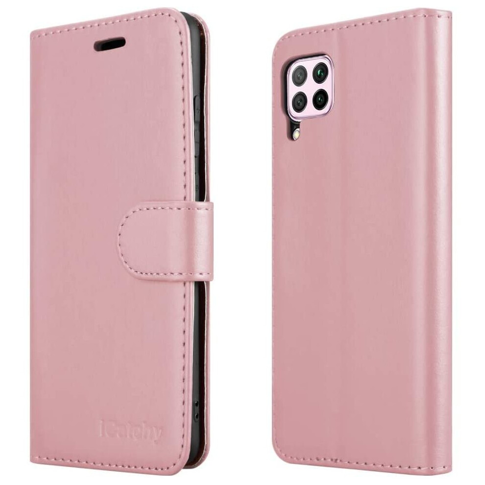 (Rosegold) For Huawei P40 Lite Phone Wallet Book Leather Case Gold 5056298097616