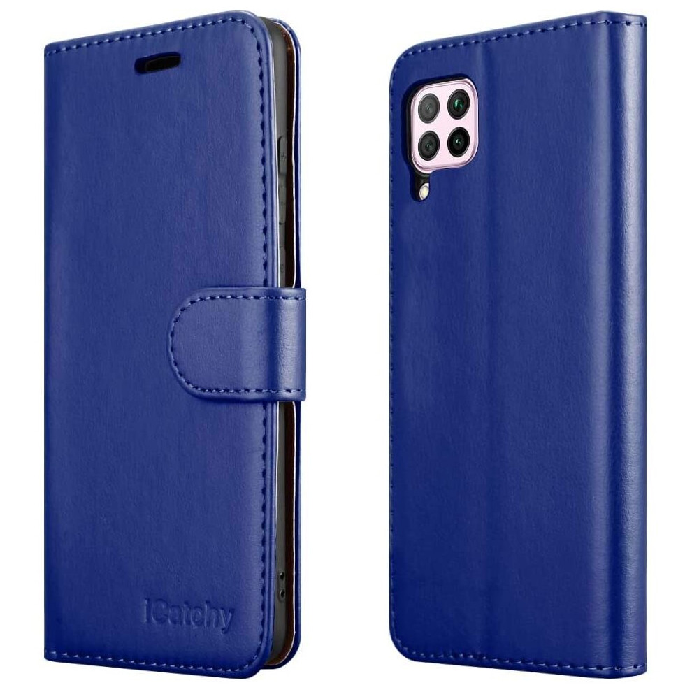 (Blue) For Huawei P40 Lite Phone Wallet Book Leather Case Blue 5056298097593