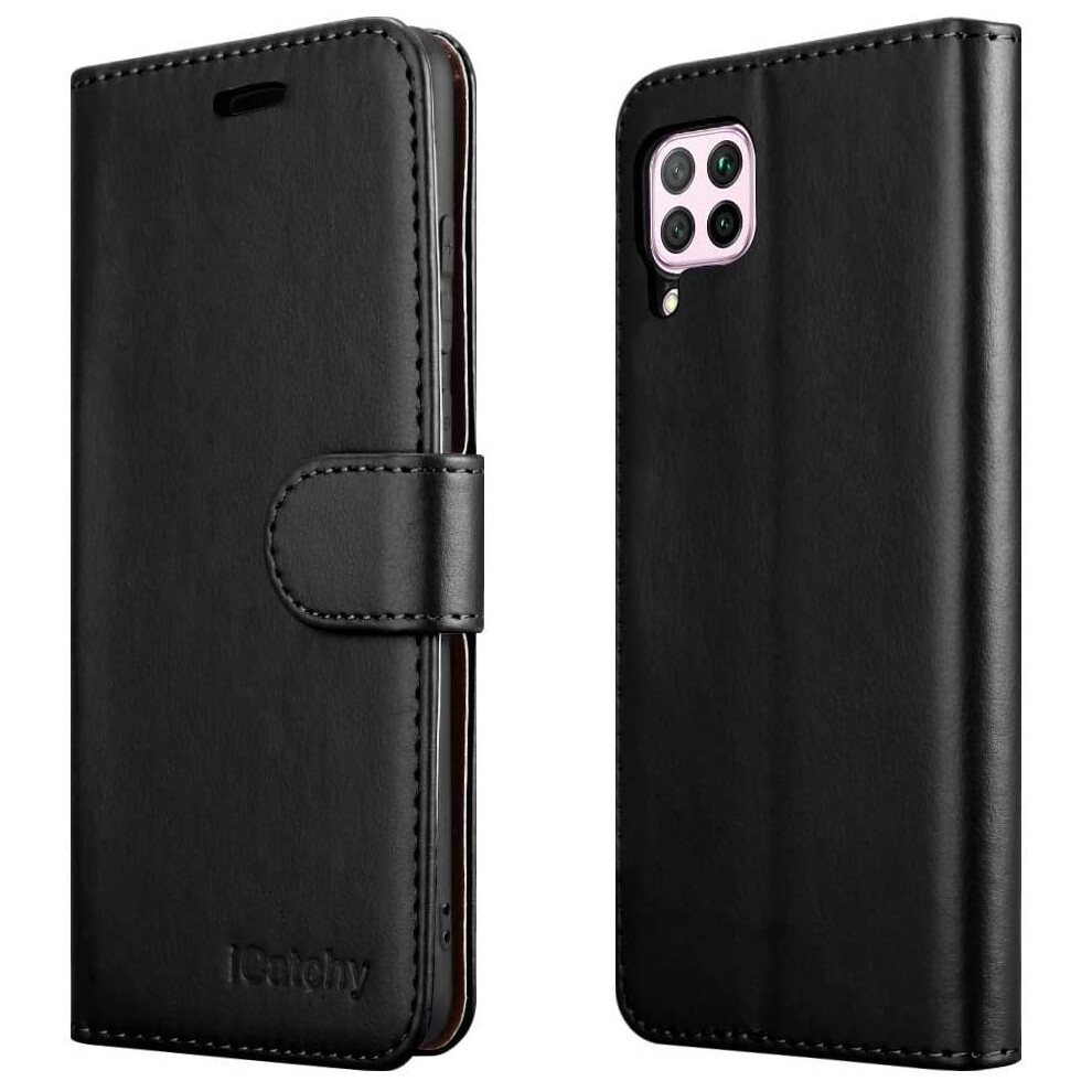 (Black) For Huawei P40 Lite Phone Wallet Book Leather Case Black 5056298097586