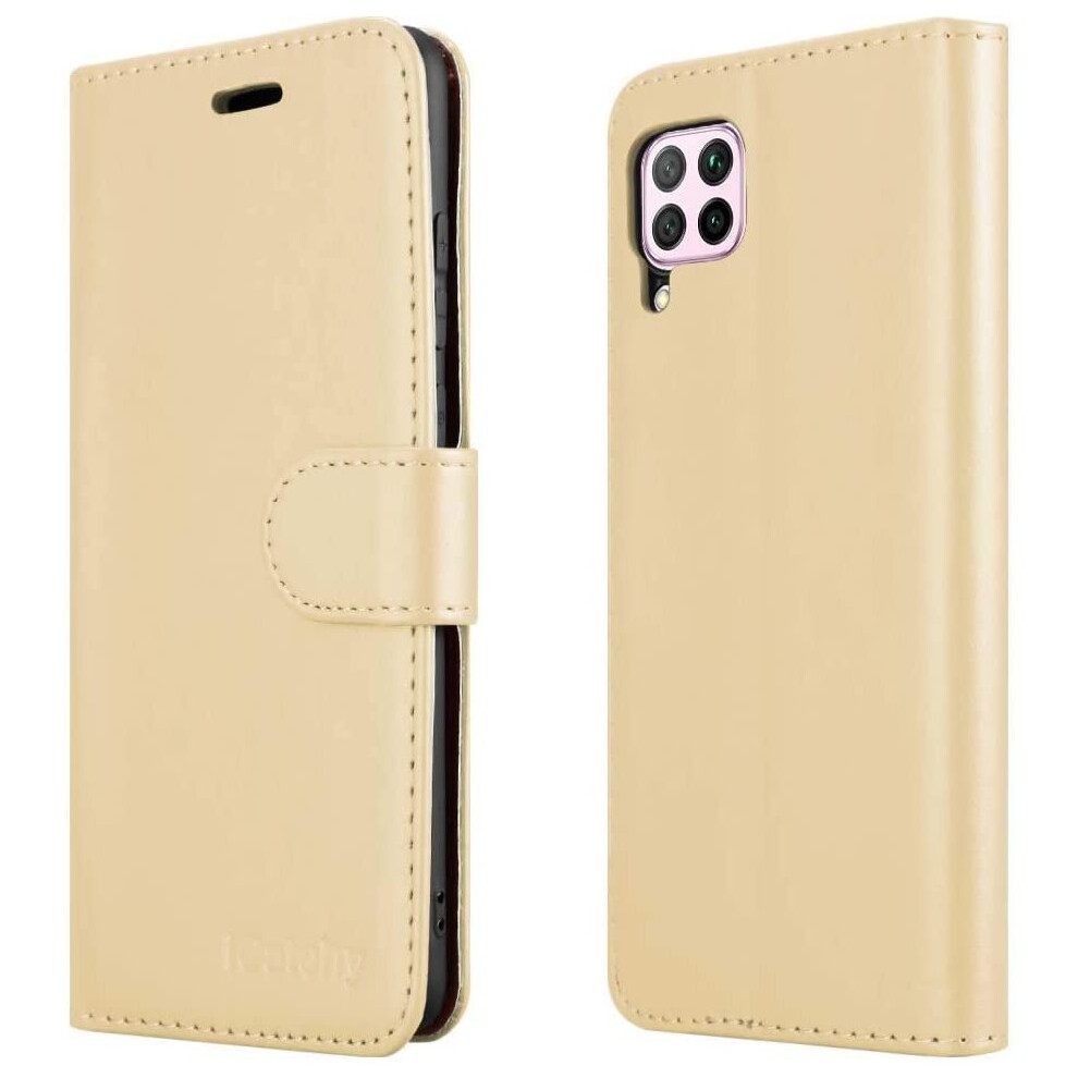 (Gold) For Huawei P40 Lite Phone Wallet Book Leather Case Gold 5056298097609