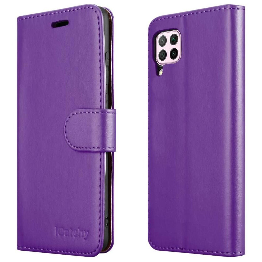 (Purple) For Huawei P40 Lite Phone Wallet Book Leather Case Purple 5056298097630