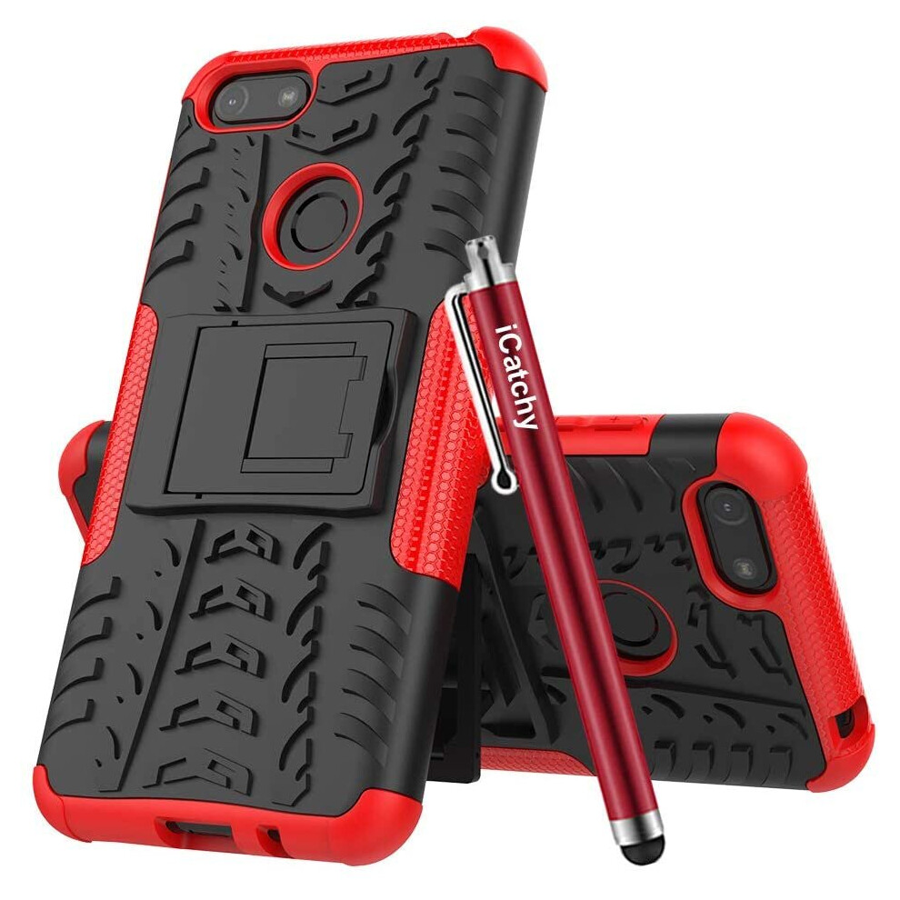 (Red) For Moto E6 Play Shockproof Case Cover Red 5056298098767
