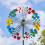 Solar Powered Large 2m LED Lights Garden Wind Spinner Harlequin Stake 4